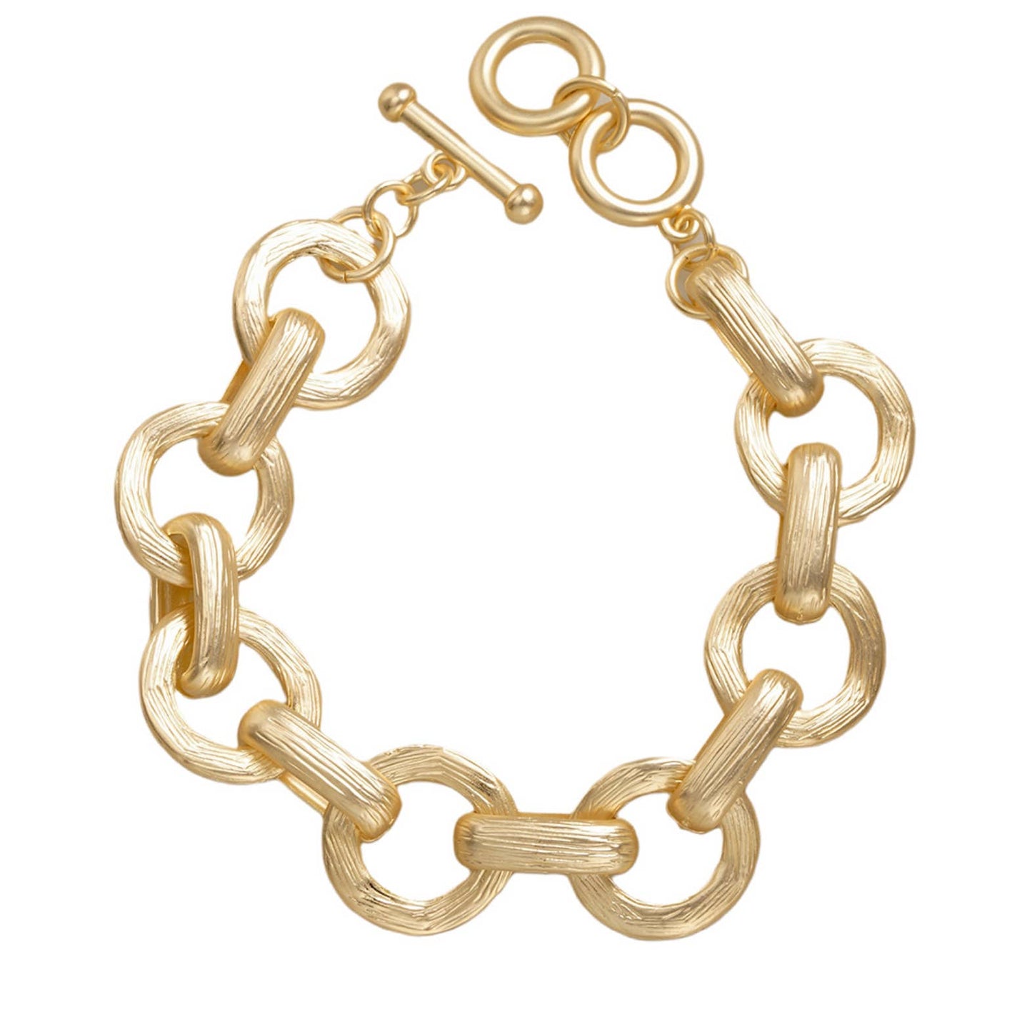 Golden Matte Link Toggle Bracelet