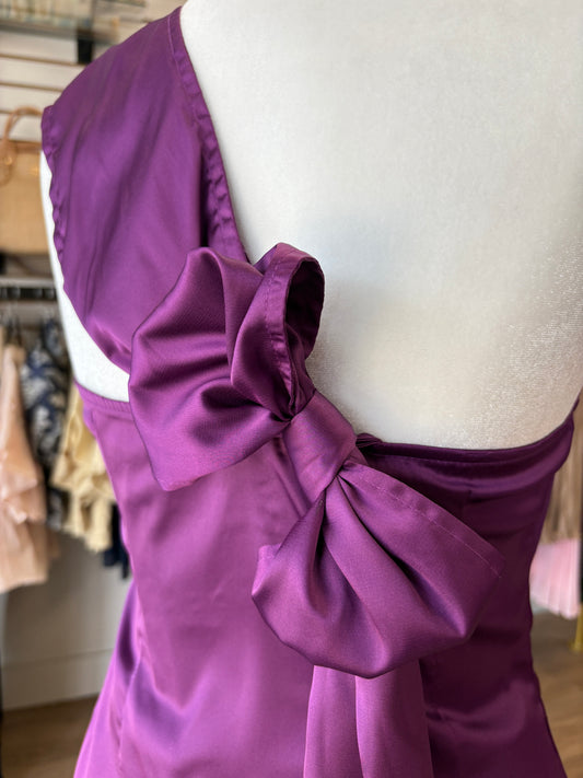 Purple Irises-Scarf Blouse