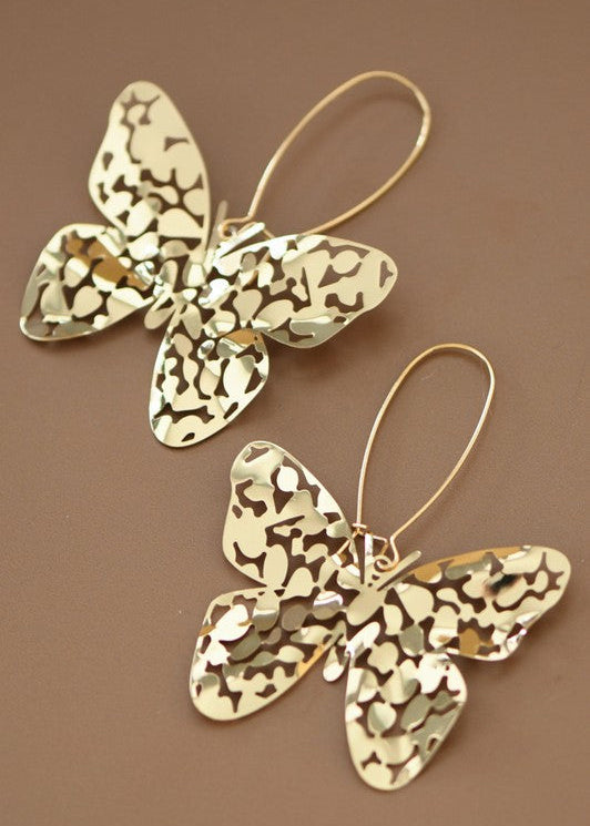 Butterfly Gold Drop Earrings