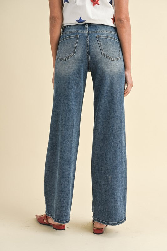 Indigo Wide Leg Jeans