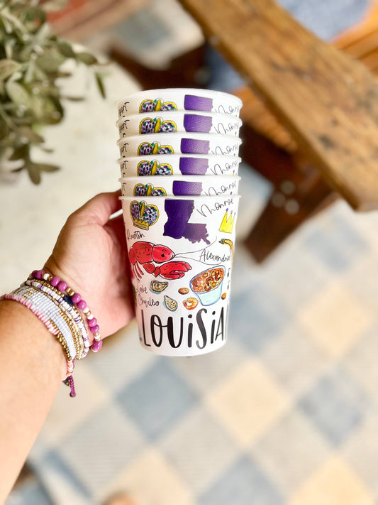 Louisiana State Cups/Sticker - Bundle of 6