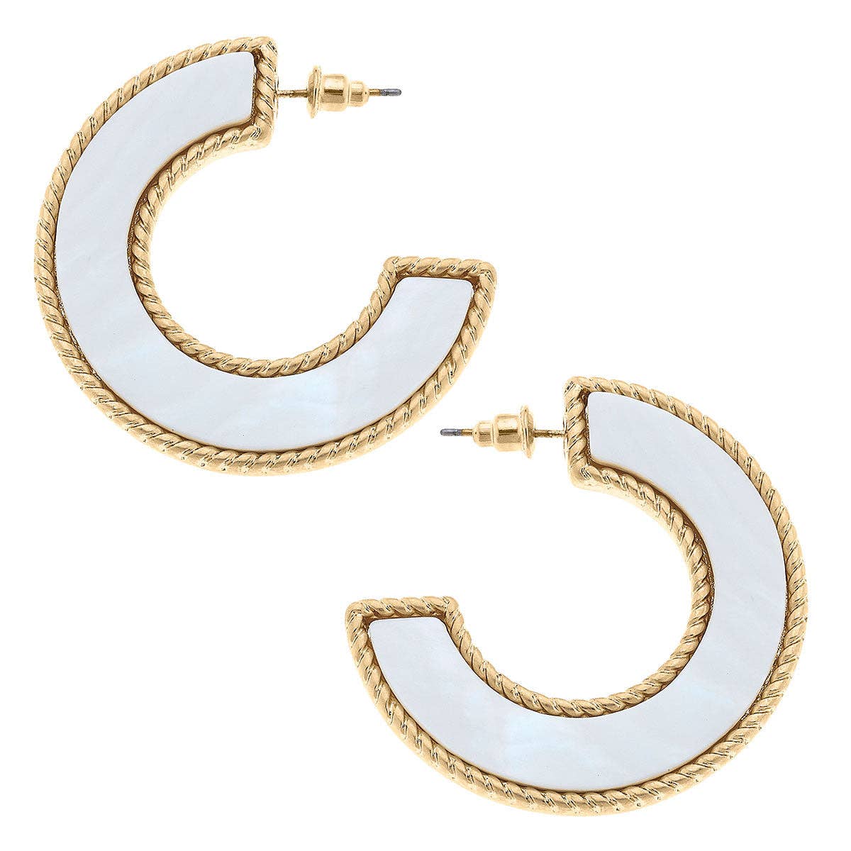 Gemma Hoop Earring in Mother of Pearl