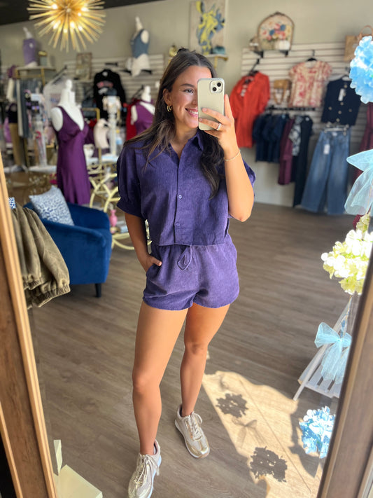 Tailgater-Purple Corduroy Set