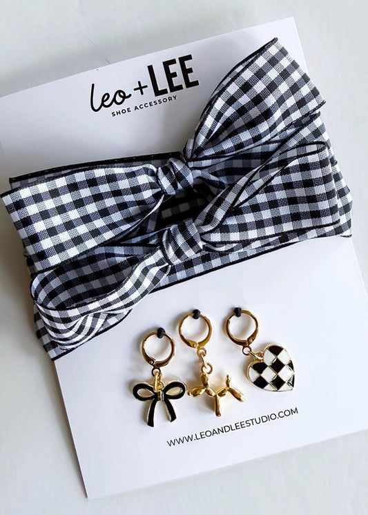 Black Gingham Shoelace