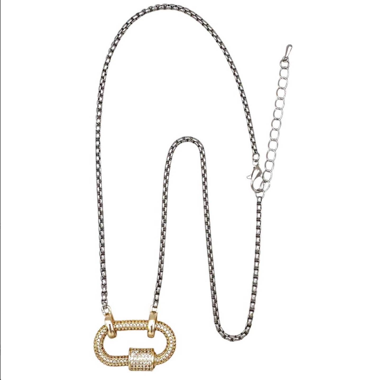 Pave Lock Statement Necklace