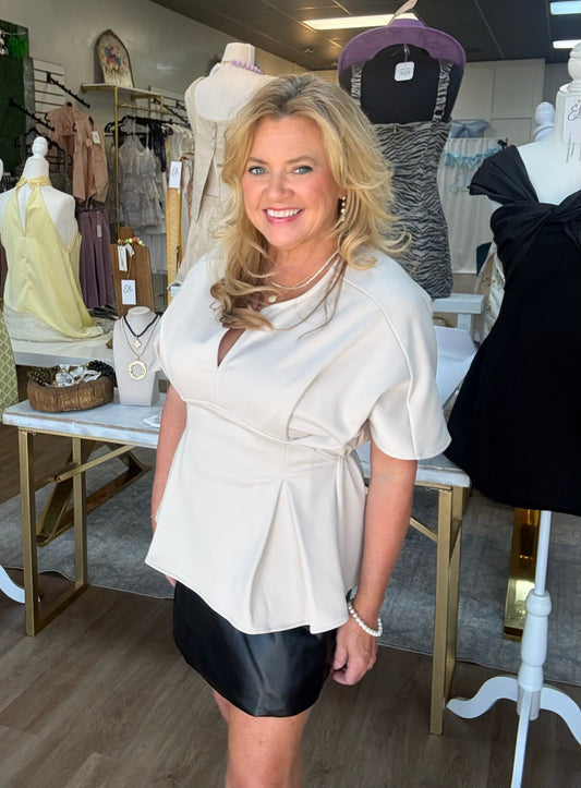 Perfectly Pleated Top | Cream