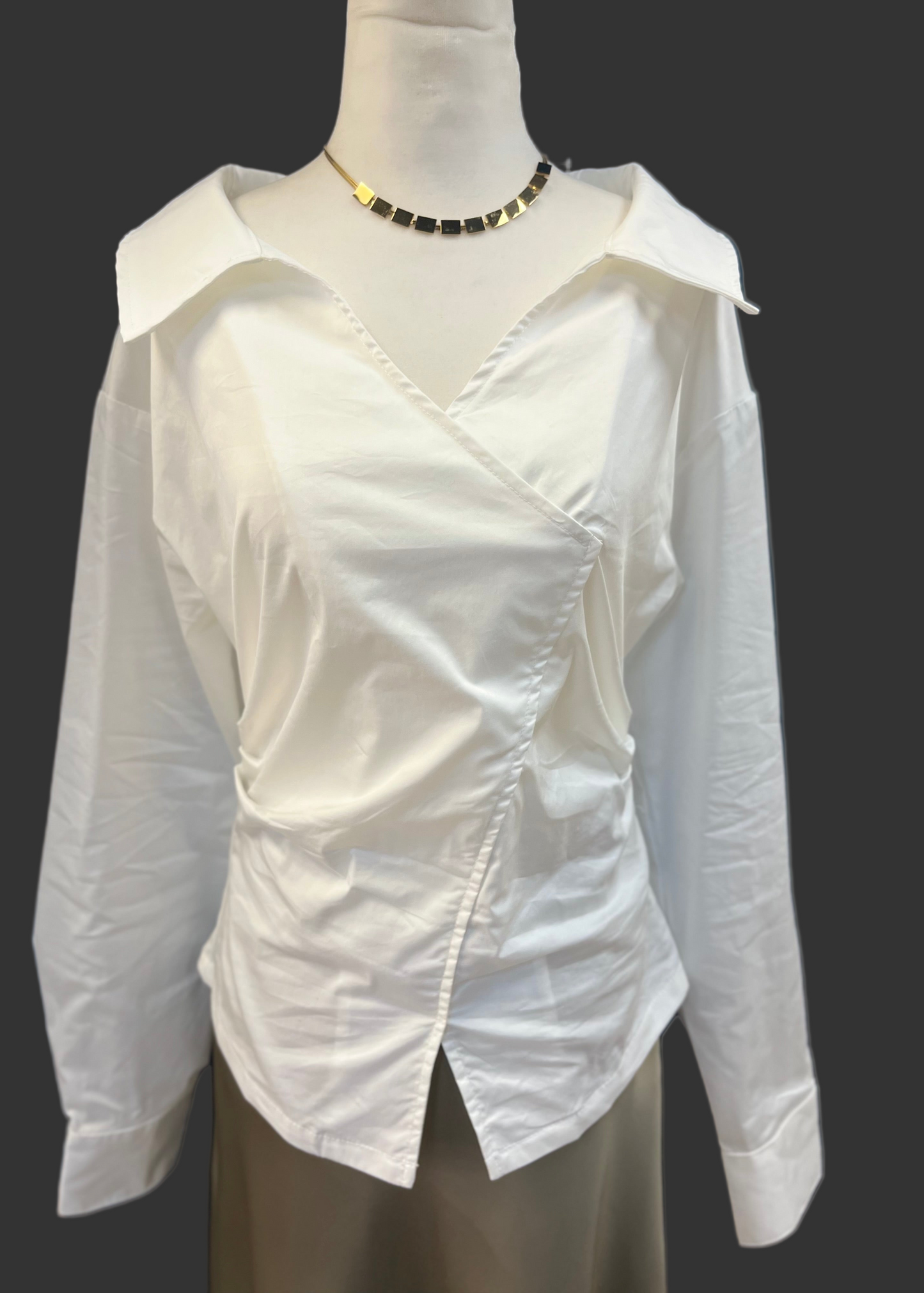 Melania Blouse - White Button Up