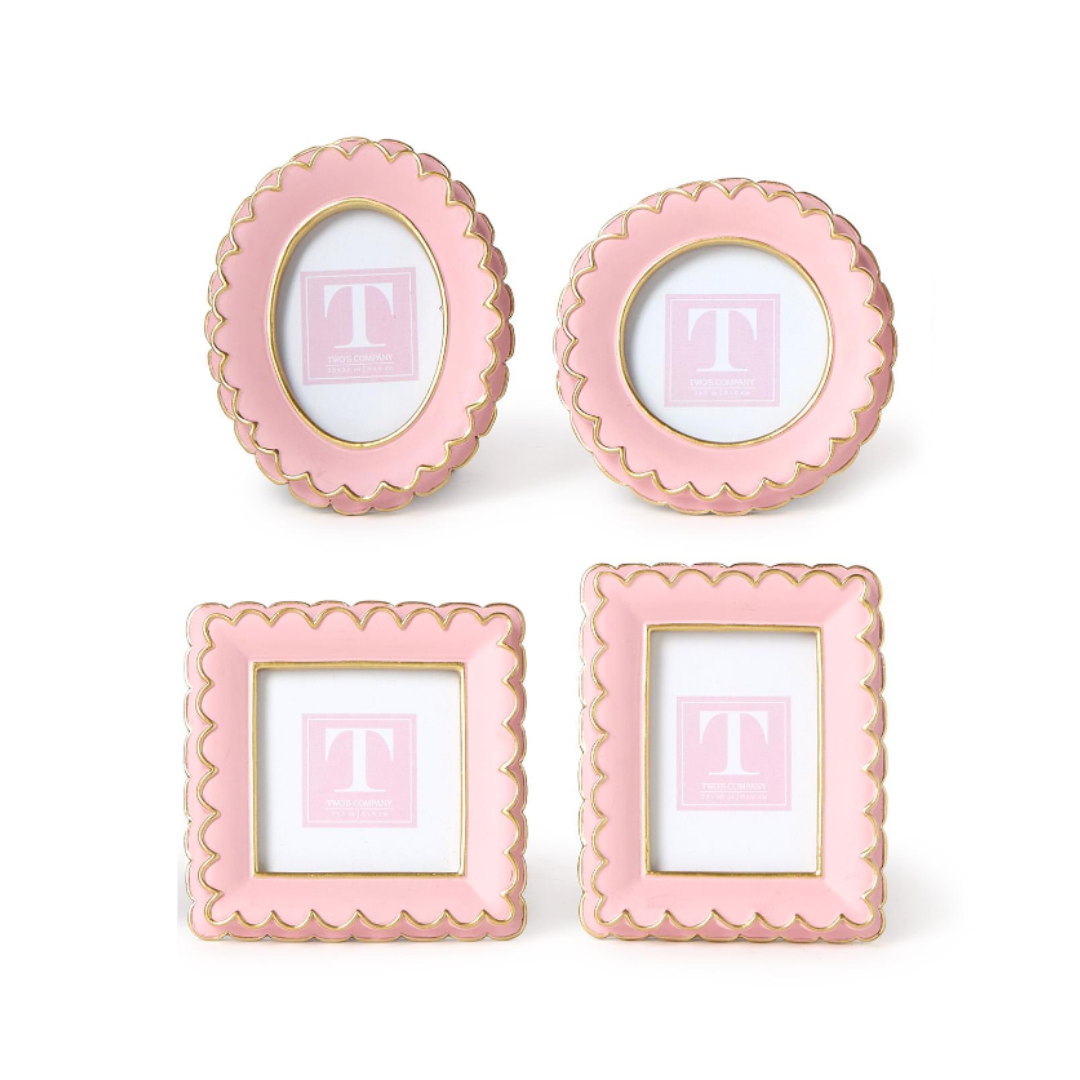 Pink Scalloped Mini Photo Frame