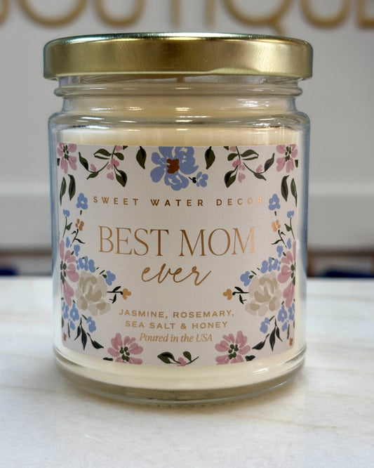 Best Mom Ever Floral Scented Candle