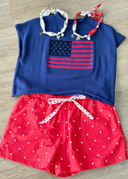 Patriotic Polka Dot Lounge Shorts
