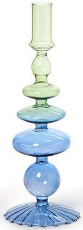 Tie Dye Handblown Glass Candleholders