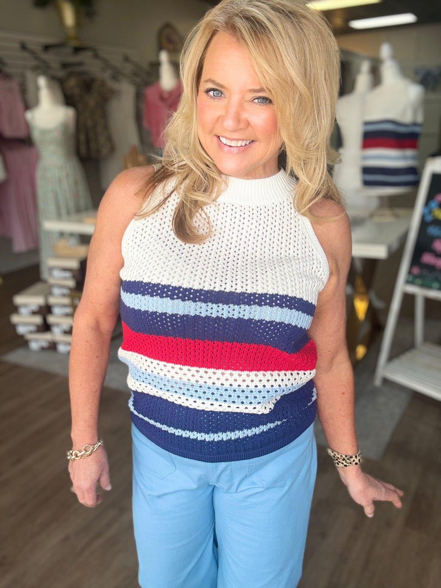 Americana Breeze Crochet Tank - ElleBoutiqueZachary