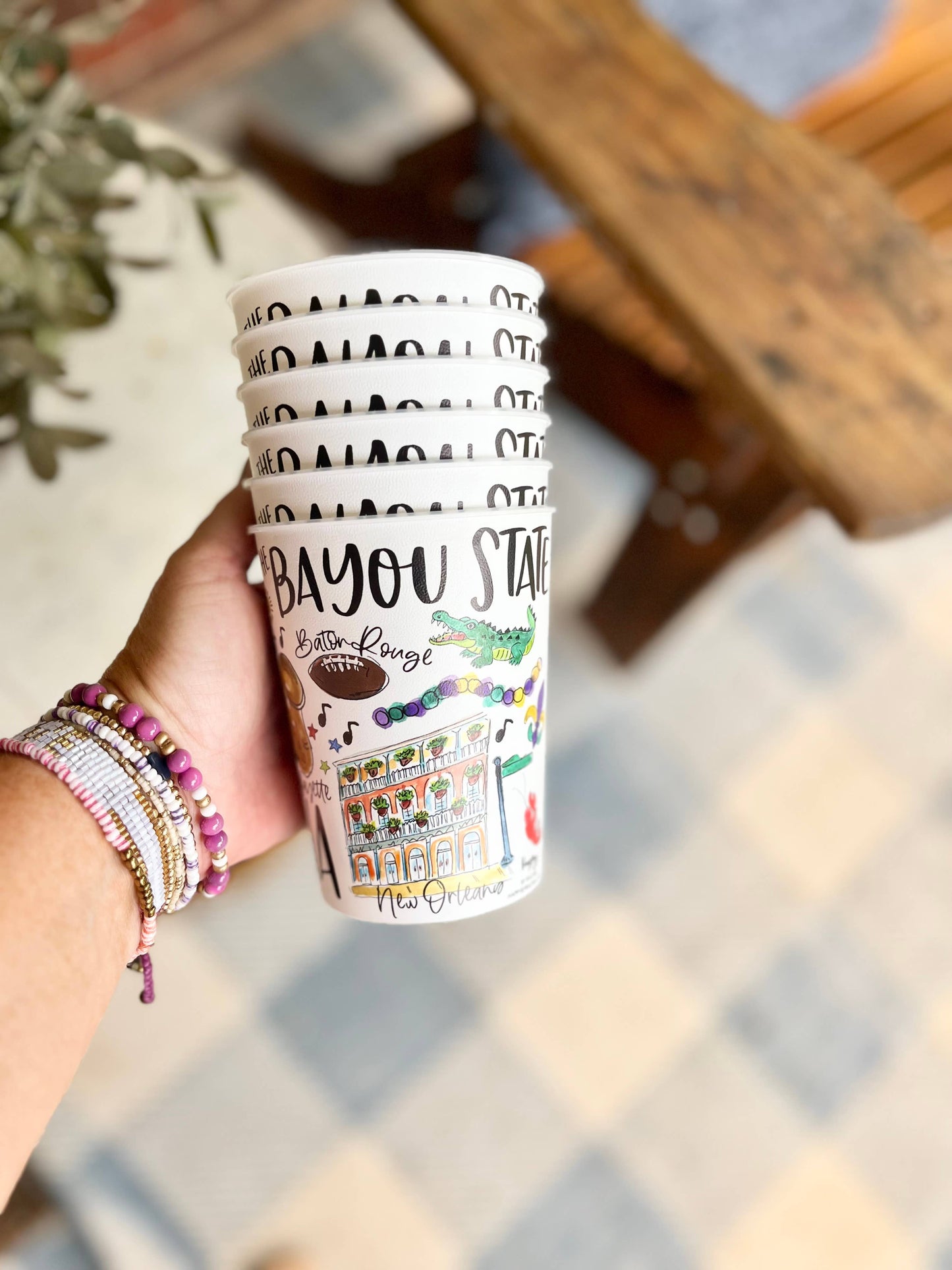 Louisiana State Cups/Sticker - Bundle of 6