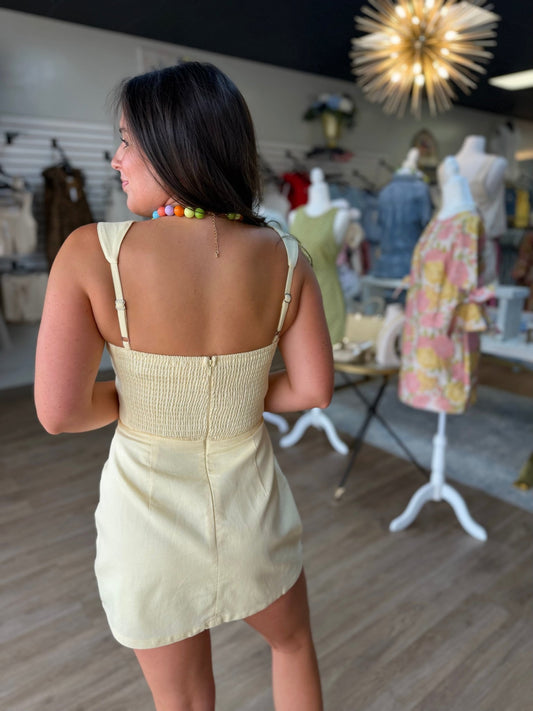 Buttercream Brunch Linen Romper - ElleBoutiqueZachary