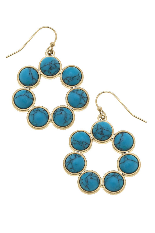 Rowdy Turquoise Earrings in Turquoise & Worn Gold