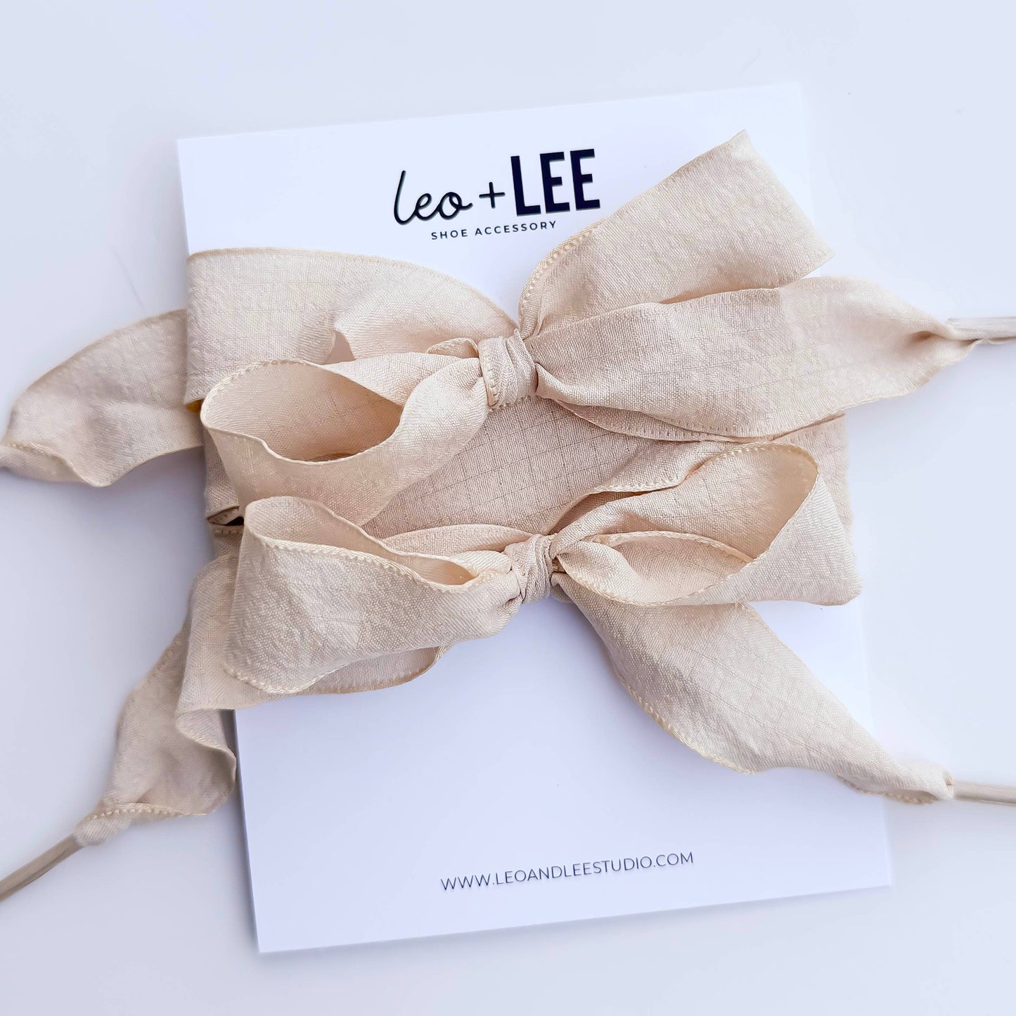 Beige Silky Shoelace