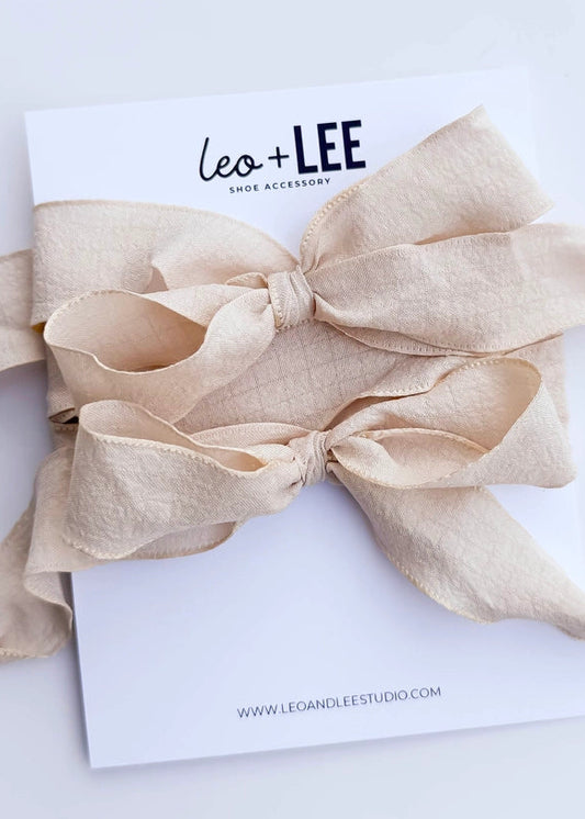 Beige Silky Shoelace