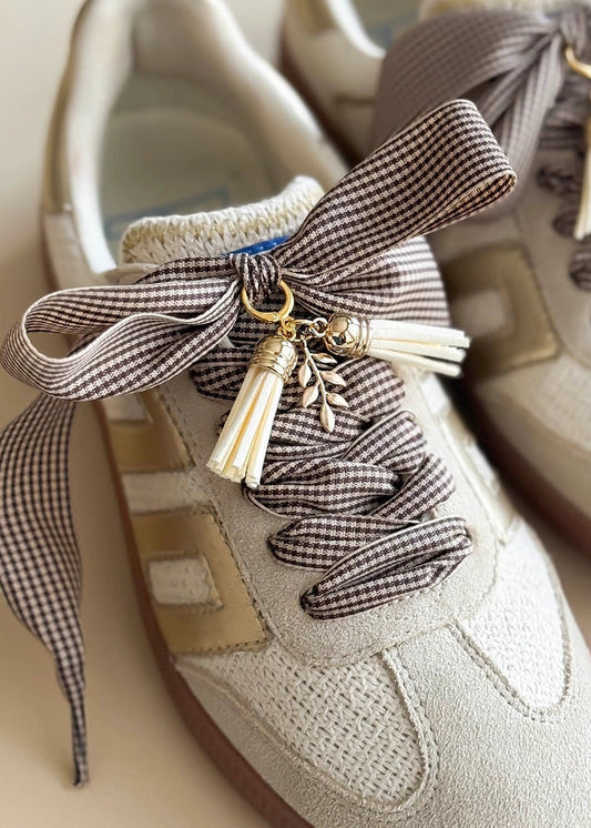 Burgandy Gingham Shoelace