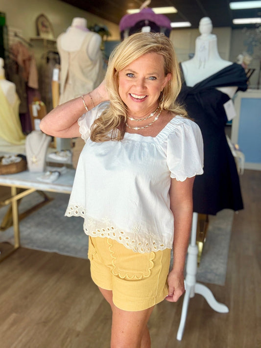 Colette Shorts-Scallop Pocket Shorts - ElleBoutiqueZachary
