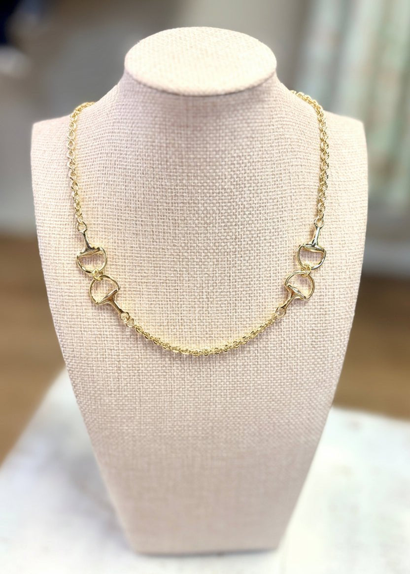 Derby Charm Horsebit Chain Necklace - ElleBoutiqueZachary