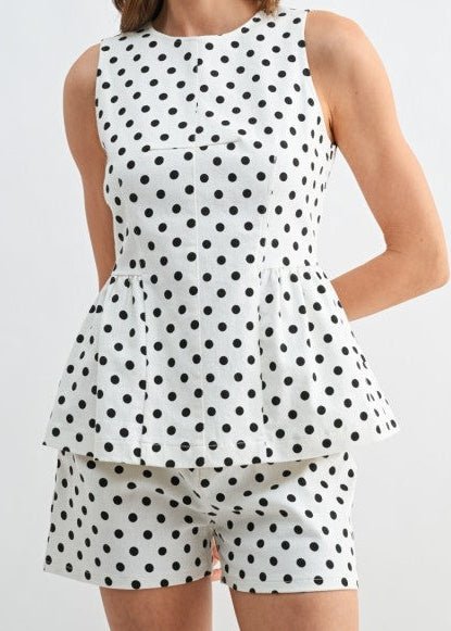 Dot Your I's Peplum Top - ElleBoutiqueZachary