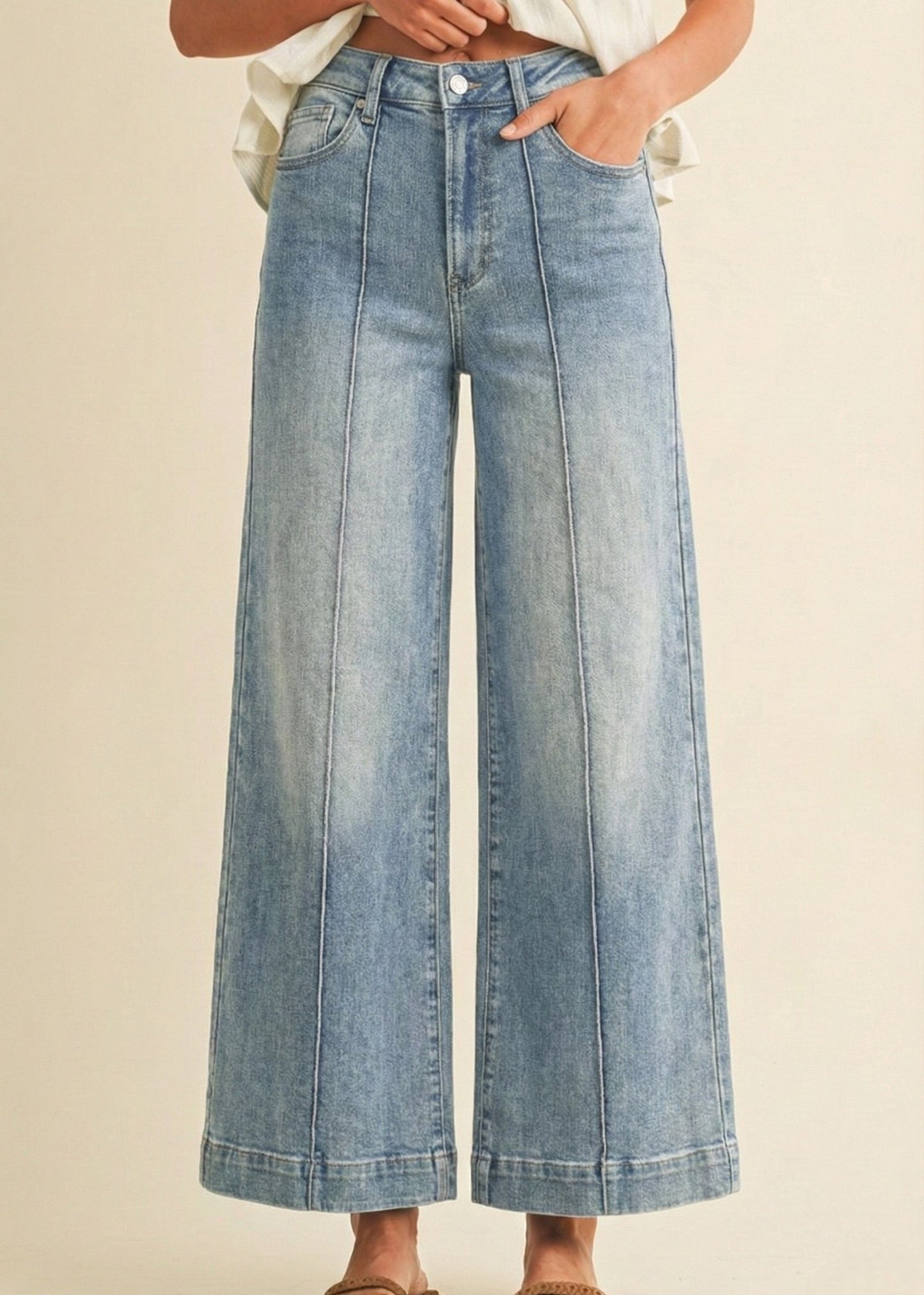Flatter Fit Wide Leg Jeans - ElleBoutiqueZachary