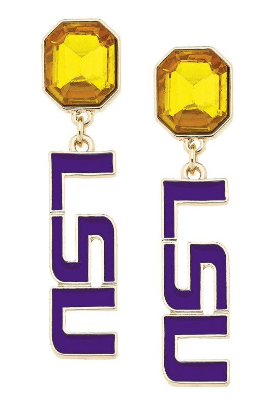 Geaux Glam LSU Statement Earrings - ElleBoutiqueZachary