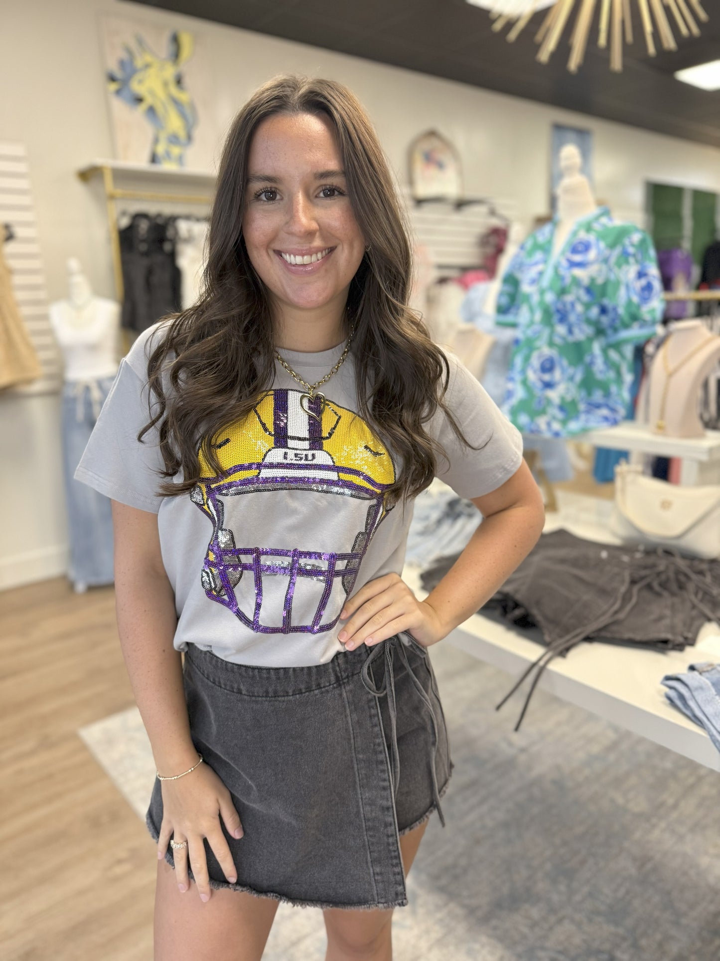 4th Down Sequin Tee