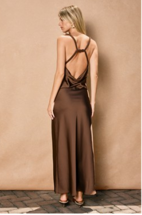 After Hours Satin Maxi Dress