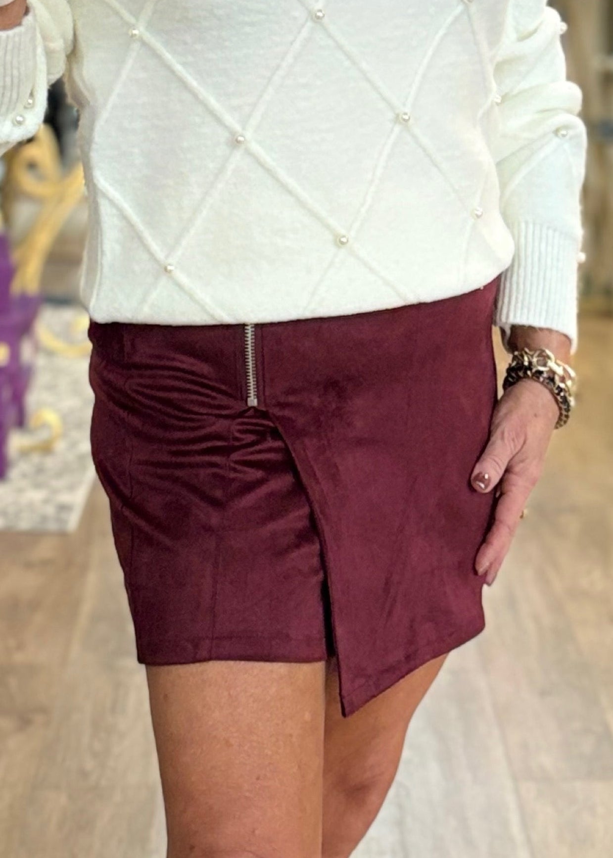 Moves like Jagger Skort - Maroon - ElleBoutiqueZachary