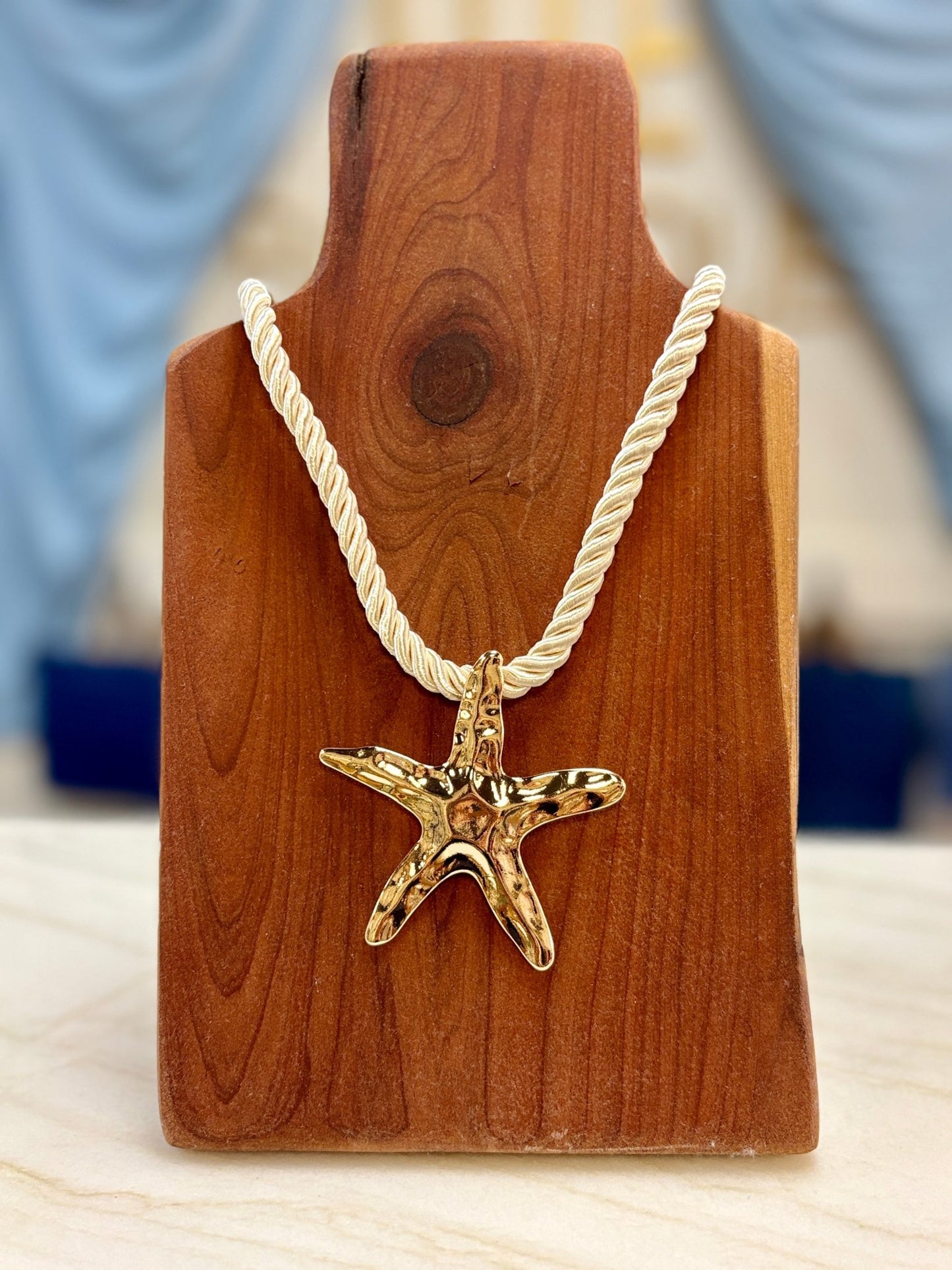 Seaside Starfish Cord Statement Necklace - ElleBoutiqueZachary
