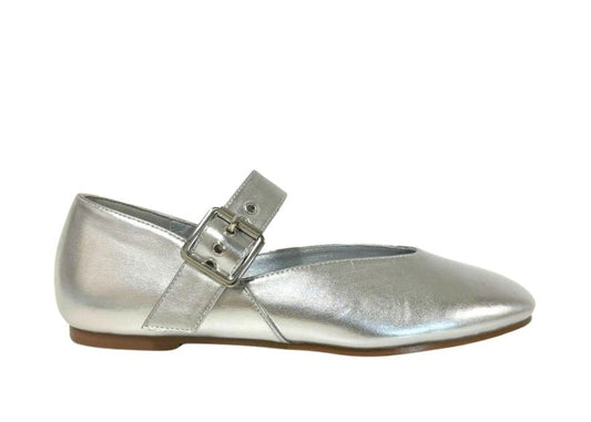 Silver Flats w/buckle - ElleBoutiqueZachary
