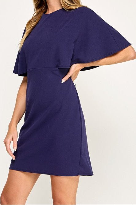 Sophisticated Sass - Navy Mini Dress - ElleBoutiqueZachary