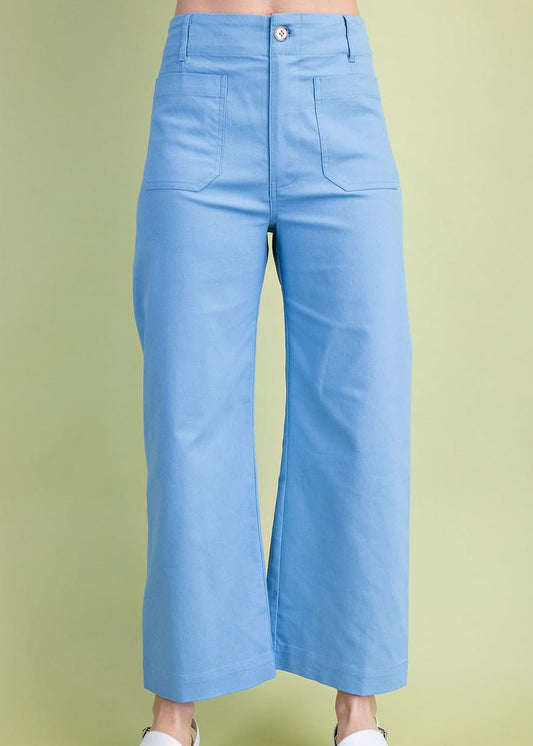 The Sky Blue High Rise Wide Leg Pants - ElleBoutiqueZachary