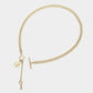 Gold Key & Lock Toggle Necklace: Gold