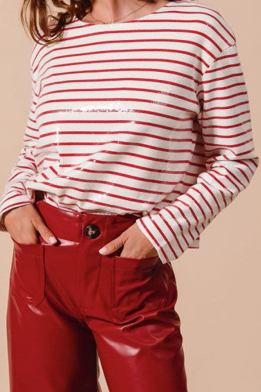Candy Cane Sequins Top