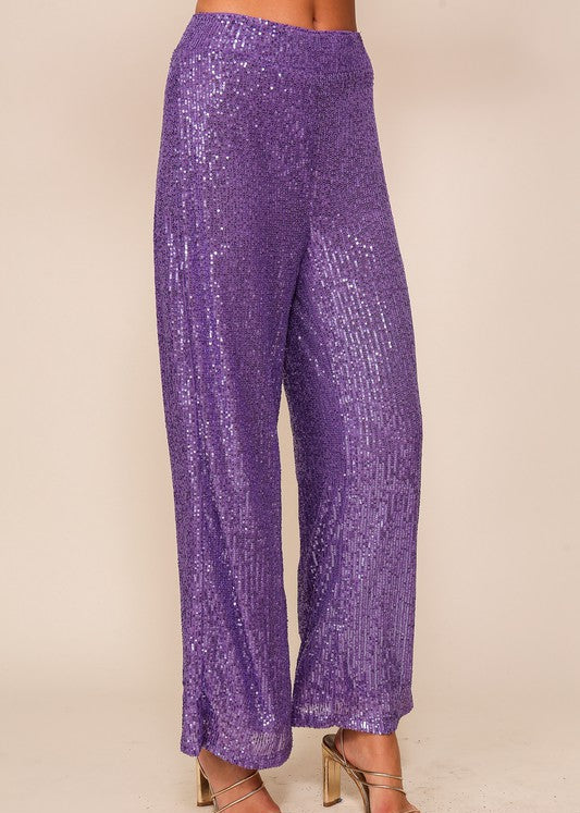 Purple Sequin Sparkle Pants