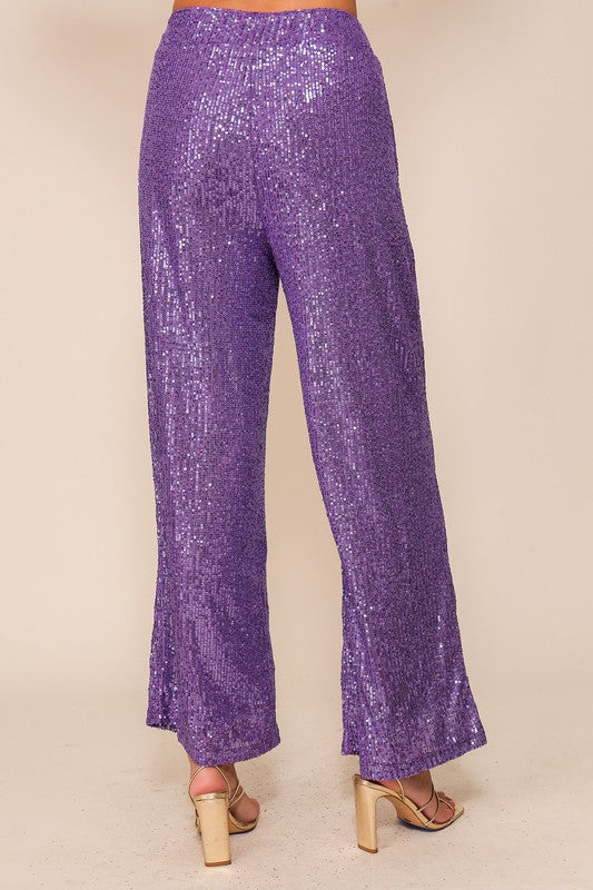 Purple Sequin Sparkle Pants