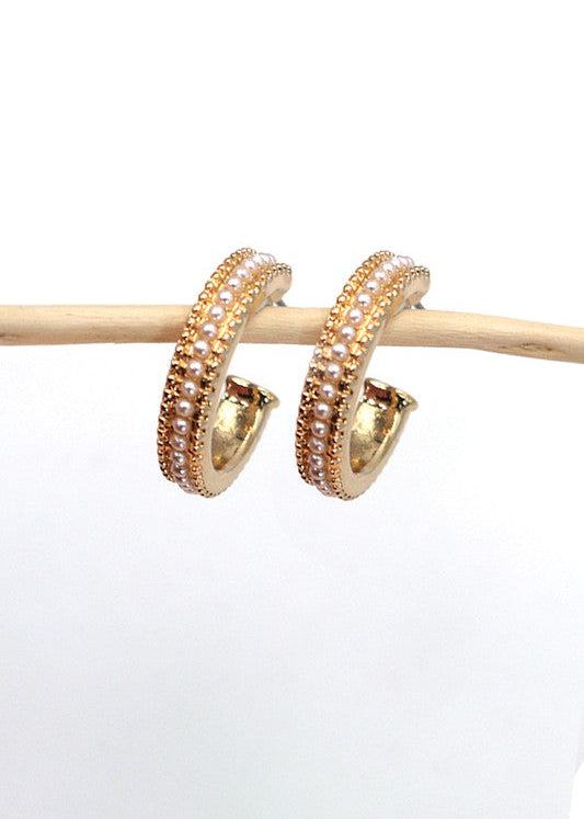 Pearl Studded Hoops