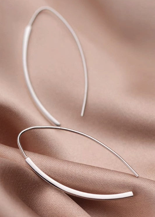 Wishbone Silver Earrings-Threaders