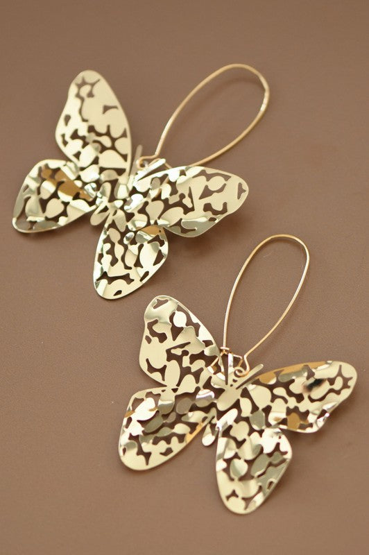 Butterfly Gold Drop Earrings