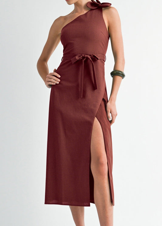 Made You Look - Rust Midi Dress