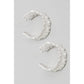 Ornate Texture Silver Hoop Earrings