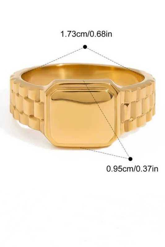 Gold Square Ring