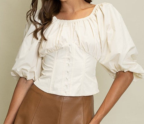 Jezebel Top - Ecru Corset