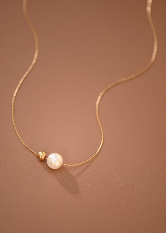 Pearl & Gold Bead Necklace