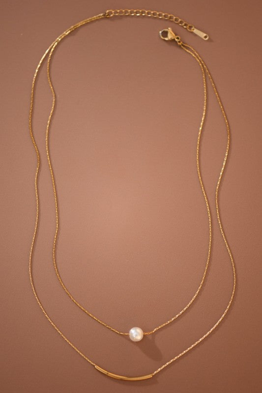 Pearl Bar Stack Necklace