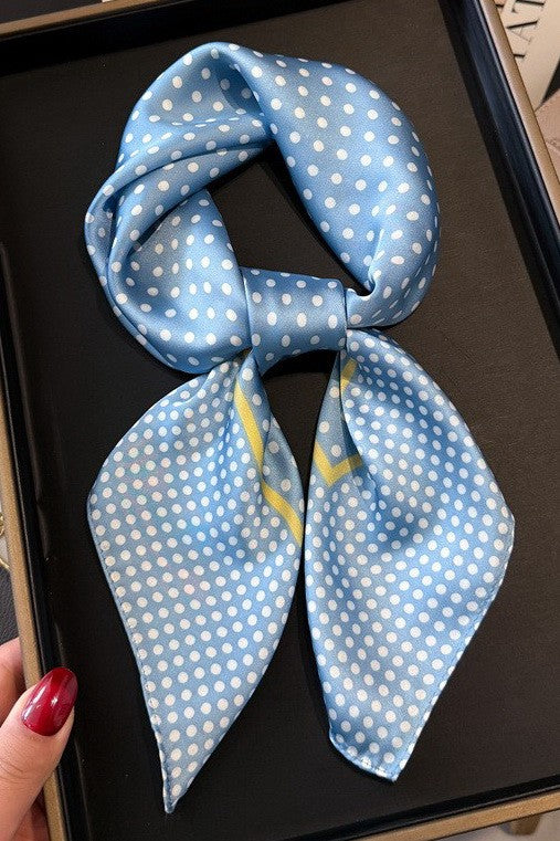 Blue Polka Dot Scarf