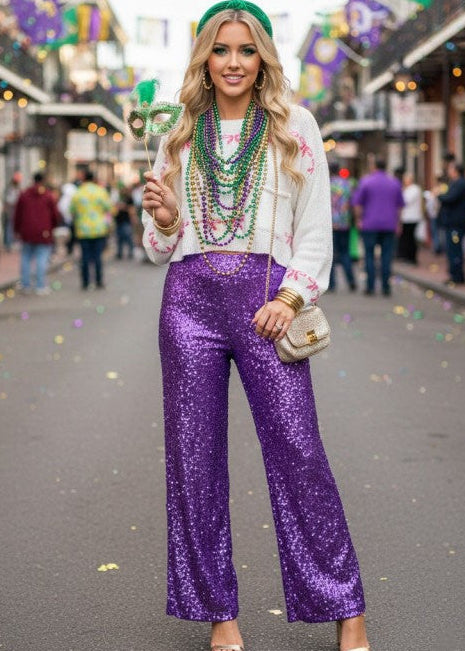 Purple Sequin Sparkle Pants