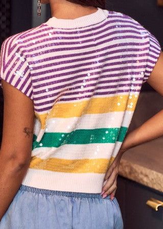 Mardi Celebration Shimmer Sweater